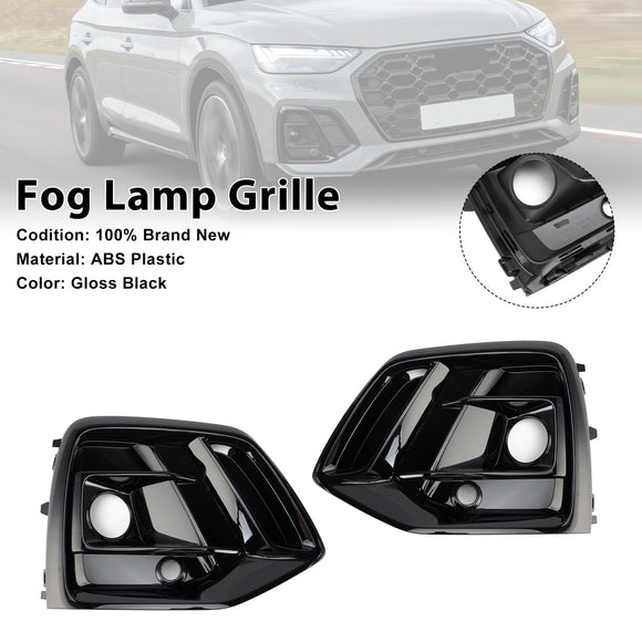 Audi Q5 S Line/SQ5 2021-2025 Cubierta de parrilla de lámpara antiniebla delantera negra