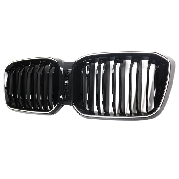 BMW X3 G01 / X4 G02 2022-2025 Black Kidney Front Grill Air Intake Radiator Bumper Grille W/ LED Strip Light