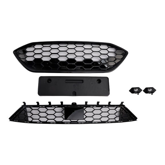 Ford Focus ST/ST Line MK4 2018-2021 Griglia a nido d'ape per paraurti anteriore + set griglia inferiore