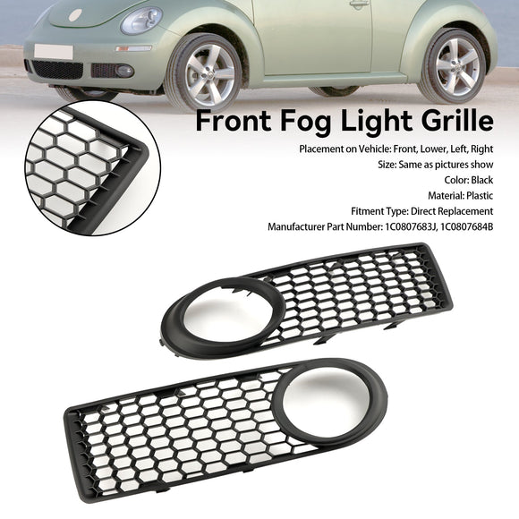 Volkswagen 2006-2010 Beetle & Beetle Convertible 1C0807683J 1C0807684B Front Bumper Fog Light Grille