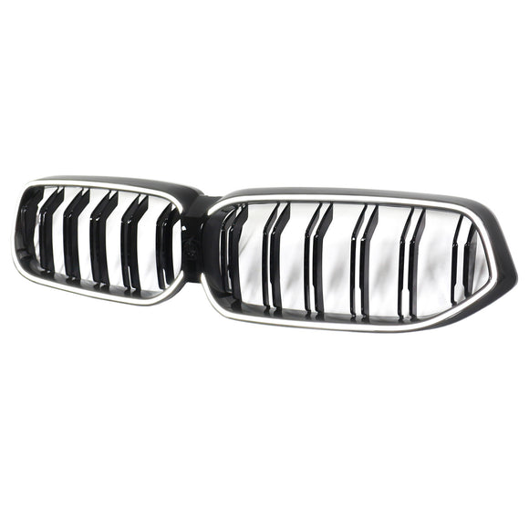 Doppelter Lamellen-Front-Nierengrill, schwarz, passend für BMW 6er G32 2020–2025