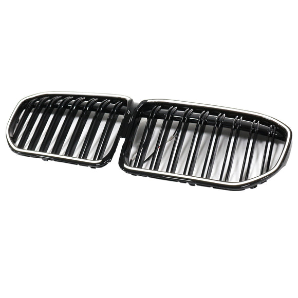Doppelte Lamellen, glänzend schwarzer Frontgrill, passend für BMW 7er G11 G12 2019–2022