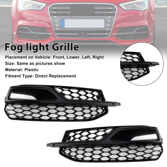 2013-2016 Audi S3 8V Honeycomb Lower Grille Front Bumper Fog Light Cover Black Grill 8V3807681L 8V3807681K