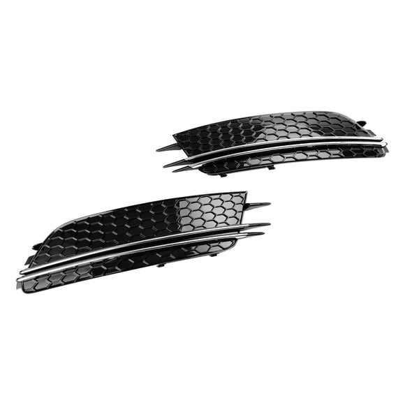 Audi 2012-2015 A6 C7 2 pezzi copertura fendinebbia anteriore lunetta griglia cromata nera