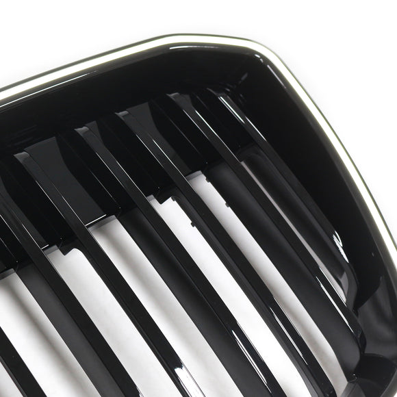 Doppelte Lamellen, glänzend schwarz, vorne, Nierengrill, passend für BMW IX3 G08 LCI 2022–2024