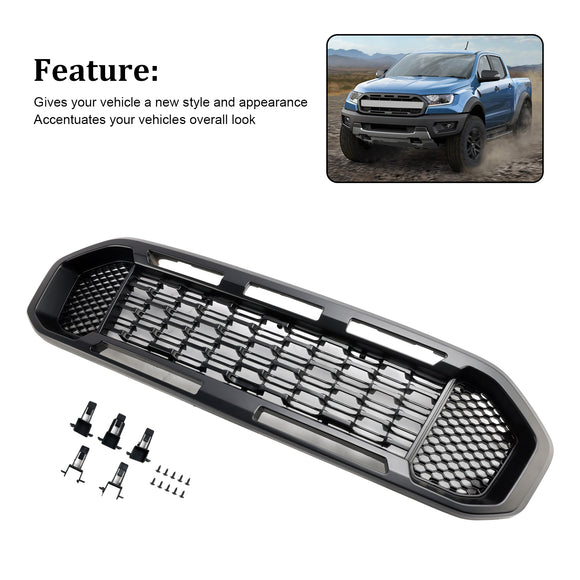 Ford Ranger 2019-2023 Front Bumper Grill Raptor / Honeycomb / Mesh Style Black Grille