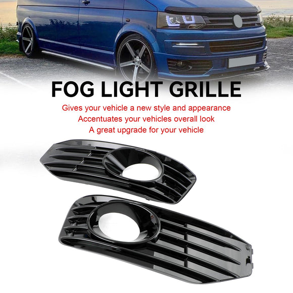 Volkswagen 2010-2015 Transporter Caravelle T5 T5.1 S-Line Fog Lamp Light Cover Insert S-line Grill Gloss Black