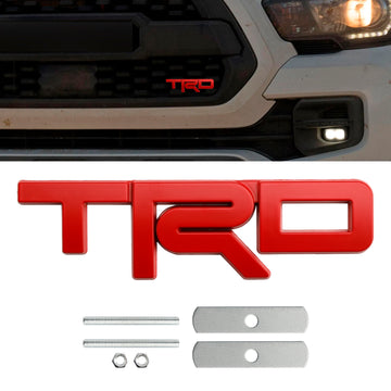 Insignia de parrilla TRD para Tacoma Tundra 4Runner, emblema de parrilla delantera rojo/negro/cromado