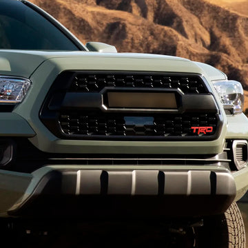 Insignia de parrilla TRD para Tacoma Tundra 4Runner, emblema de parrilla delantera rojo/negro/cromado - 0