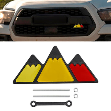 Emblema de parrilla con insignia de montaña tricolor amarillo/rojo Toyota Tacoma Tundra 4Runner