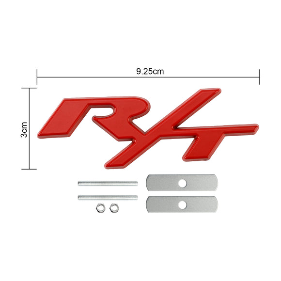 Badge R/T pour calandre de pare-chocs avant, pour Dodge Charger Challenger, rouge/Chrome/noir/rouge, Badge noir