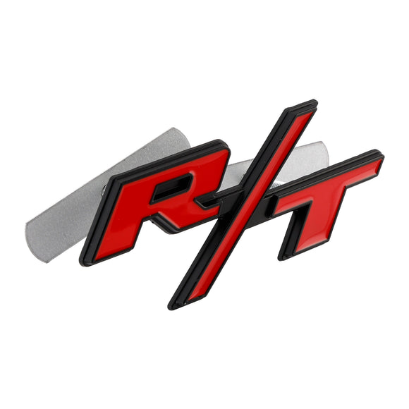 Badge R/T pour calandre de pare-chocs avant, pour Dodge Charger Challenger, rouge/Chrome/noir/rouge, Badge noir