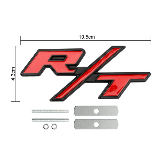 Badge R/T pour calandre de pare-chocs avant, pour Dodge Charger Challenger, rouge/Chrome/noir/rouge, Badge noir