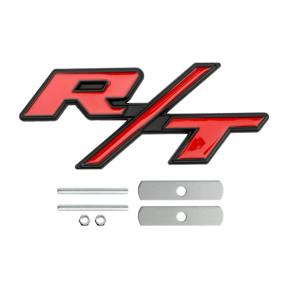 Badge R/T pour calandre de pare-chocs avant, pour Dodge Charger Challenger, rouge/Chrome/noir/rouge, Badge noir