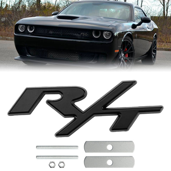 Badge R/T pour calandre de pare-chocs avant, pour Dodge Charger Challenger, rouge/Chrome/noir/rouge, Badge noir