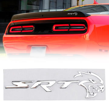 Acheter chrome Emblème de décalcomanie de hayon arrière SRT Hellcat pour Dodge Durango chargeur Challenger insigne de couvercle de coffre