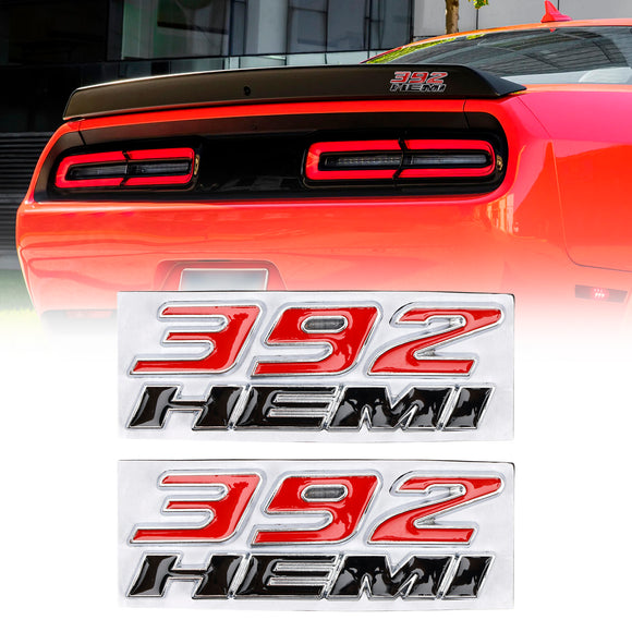 Emblemas de calcomanías Hemi laterales 392 para guardabarros 3D para Dodge RAM Charger Challenger JEEP Chrysler Badge