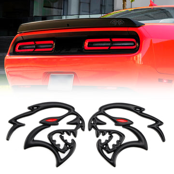 2x Hellcat Fender Side Emblem Badge Calcomanía para Dodge Durango Charger Challenger SRT Hellcat Negro