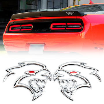 Comprar cromo 2x Hellcat Fender Side Emblem Badge Calcomanía para Dodge Durango Charger Challenger SRT Hellcat Negro