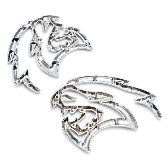 2x Hellcat Fender Side Emblem Abzeichen Aufkleber für Dodge Durango Charger Challenger SRT Hellcat Schwarz