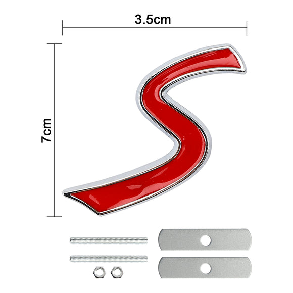 Insignia de calcomanía con emblema de rejilla delantera S para MINI Cooper R50 R53 R55 R56 R57 R59 F56 F55