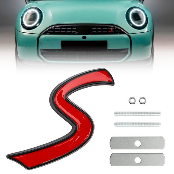 Insignia de calcomanía con emblema de rejilla delantera S para MINI Cooper R50 R53 R55 R56 R57 R59 F56 F55