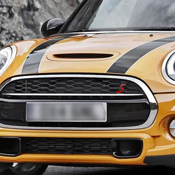 Insignia de calcomanía con emblema de rejilla delantera S para MINI Cooper R50 R53 R55 R56 R57 R59 F56 F55
