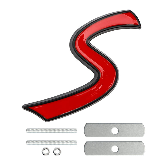 Insignia de calcomanía con emblema de rejilla delantera S para MINI Cooper R50 R53 R55 R56 R57 R59 F56 F55