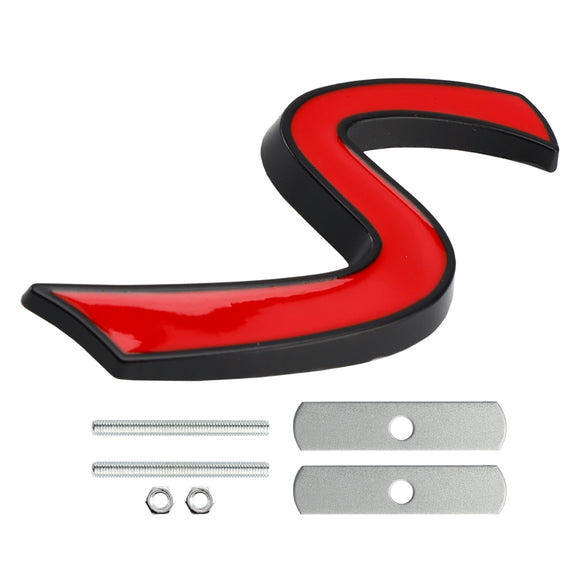 Insignia de calcomanía con emblema de rejilla delantera S para MINI Cooper R50 R53 R55 R56 R57 R59 F56 F55