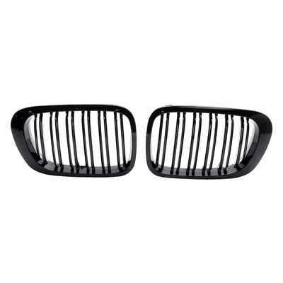 1999-2001 BMW Serie 3 E46 2 puertas 323Ci/328Ci/320Ci/325Ci/318Ci Parrilla frontal de doble línea Parrilla negra brillante