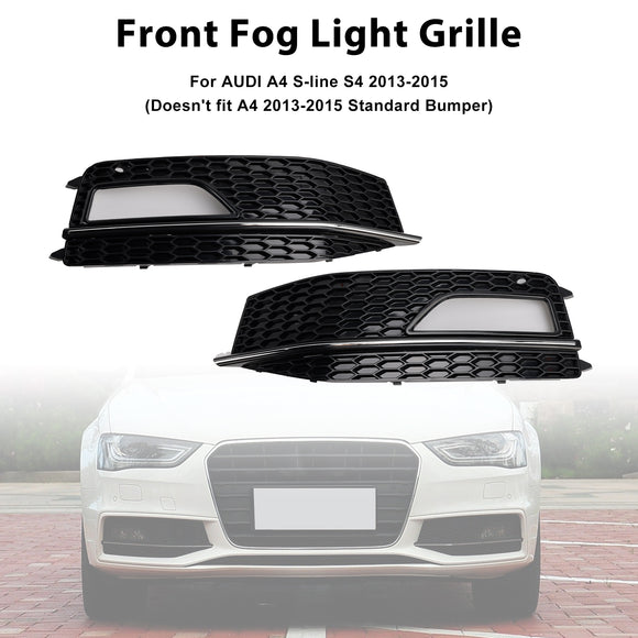 2013-2015 Audi A4 S-line / S4 Grille 2PCS Front Bumper Fog Light Lamp Cover Grill