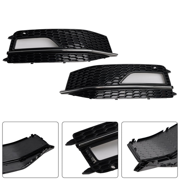 2013-2015 Audi A4 S-line / S4 Grille 2PCS Front Bumper Fog Light Lamp Cover Grill