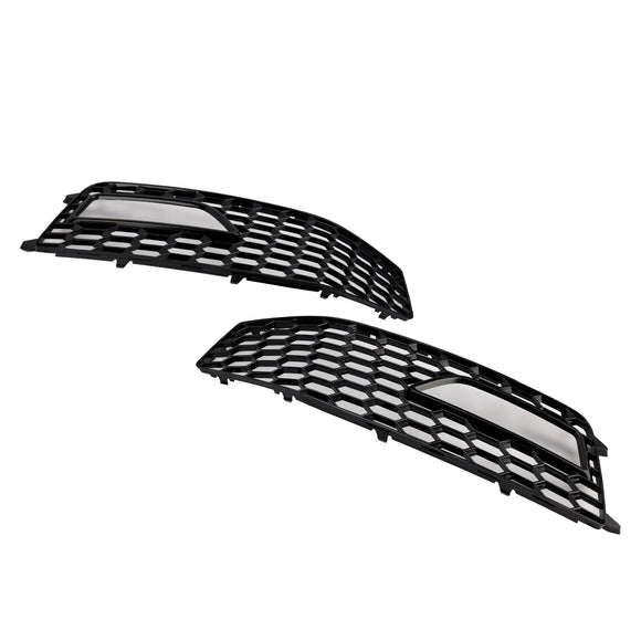 Audi A4 S-line / S4 2013-2016 Honeycomb Mesh Grill Front Bumper 2PCS Fog Light Lamp Cover Grille 8K0 807 682M 8K0 807 681 L
