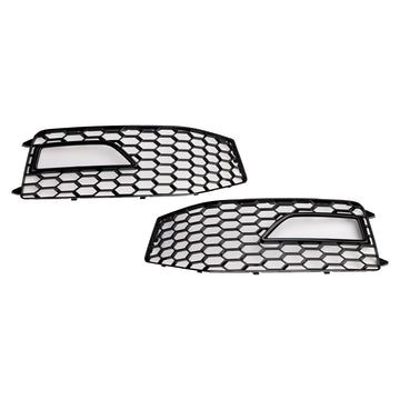 Audi A4 S-line / S4 2013-2016 Honeycomb Mesh Grill Front Bumper 2PCS Fog Light Lamp Cover Grille 8K0 807 682M 8K0 807 681 L
