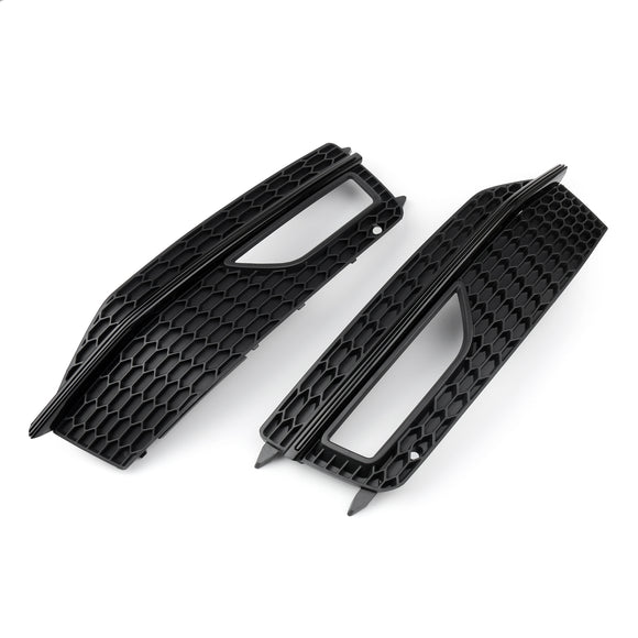 Audi A4 S-line / S4 2013-2016 Honeycomb Mesh Grill Front Bumper 2PCS Fog Light Lamp Cover Grille 8K0 807 682M 8K0 807 681 L