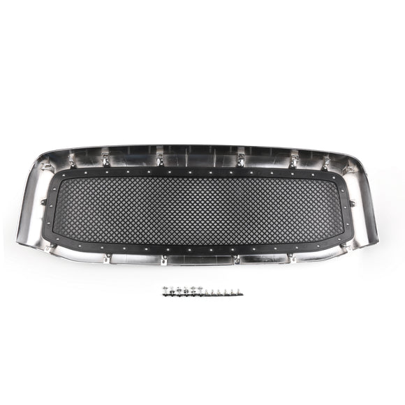 Dodge Ram 1500 2500 3500 2006-2008 Grille à rivets en maille de remplacement pour capot avant noir/chrome