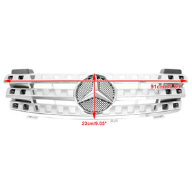 Mercedes Benz Clase ML 2005 2006 2007 2008 W164 Rejilla delantera cromada de repuesto con emblema de estrella - 0