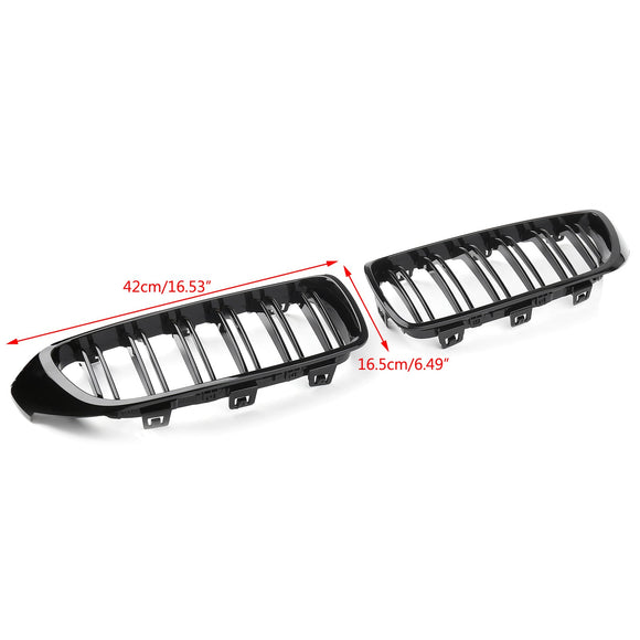 2014-2020 BMW Serie 4 F32 F33 F36 F82 430i/440i/420i/428i/420d Griglia a rene M4 Sport Griglia nera lucida