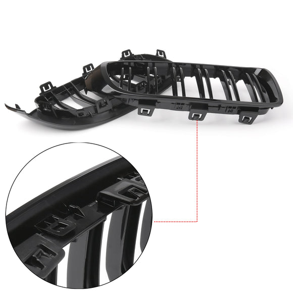 2014-2020 BMW Serie 4 F32 F33 F36 F82 430i/440i/420i/428i/420d Griglia a rene M4 Sport Griglia nera lucida