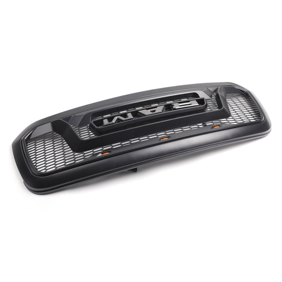 Dodge Ram 1500 2013-2018 Big Horn/Rebel Style Parrilla de parachoques delantero Rejilla de repuesto negra con luz LED
