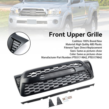 TRD PRO Grill für 2005–2011 Toyota Tacoma Frontstoßstange, schwarzer Grill - 0