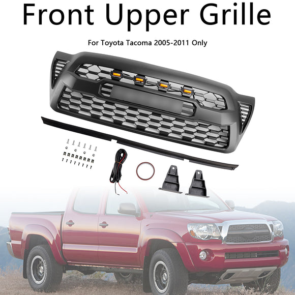 Toyota Tacoma 2005-2011 Trd Pro Style Griglia anteriore a nido d'ape sostitutiva Griglia nera con lettera