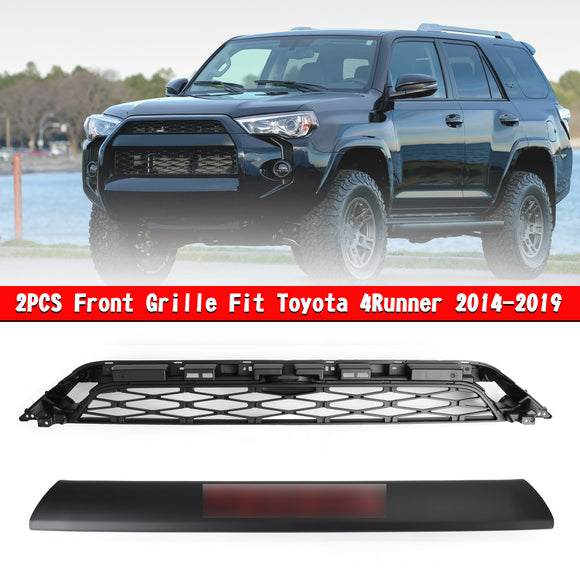 Griglia nera sostitutiva per griglia paraurti anteriore 2 pezzi Toyota 4Runner TRD PRO 2014-2019
