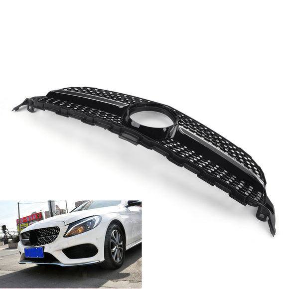 2015-2018 Mercedes Benz C-Klasse W205 C205 A205 C200 C250 C300 C350 Diamant Schwarz Kühlergrill Front Stoßstange Grill