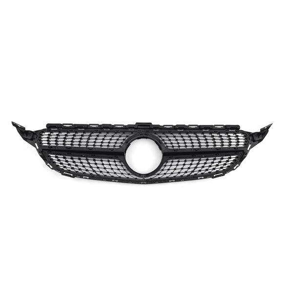 2015-2018 Mercedes Benz C-Klasse W205 C205 A205 C200 C250 C300 C350 Diamant Schwarz Kühlergrill Front Stoßstange Grill