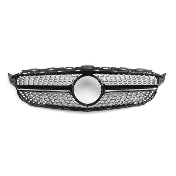 2015-2018 Mercedes Benz C-Klasse W205 C205 A205 C200 C250 C300 C350 Diamant Schwarz Kühlergrill Front Stoßstange Grill