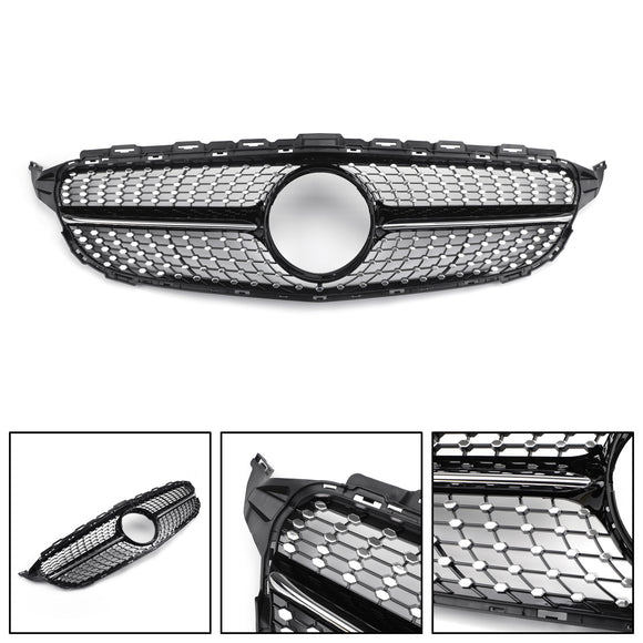 2015-2018 Mercedes Benz C-Klasse W205 C205 A205 C200 C250 C300 C350 Diamant Schwarz Kühlergrill Front Stoßstange Grill