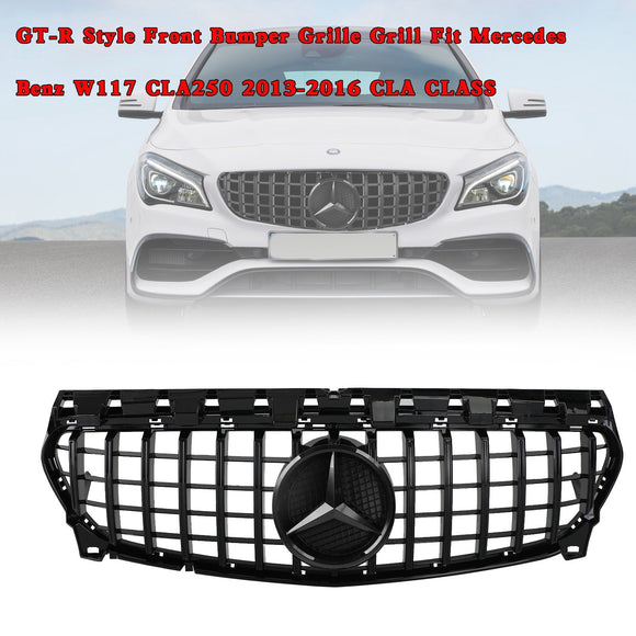 Mercedes Benz CLA-Klasse W117 C117 2013–2019 GT Style Frontgrill Ersatz Schwarzer Kühlergrill mit Emblem