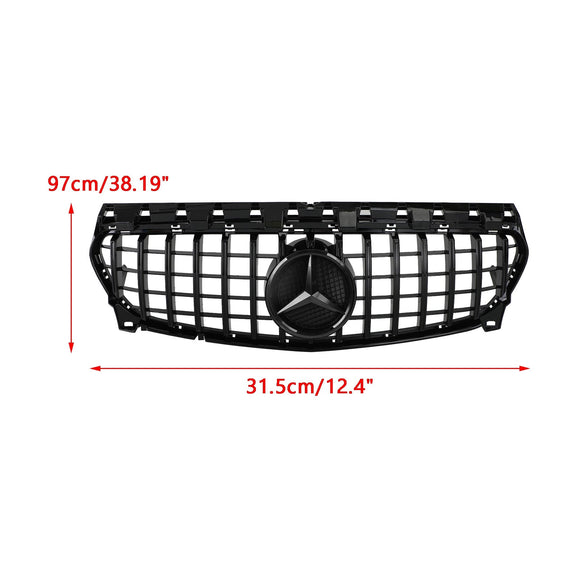 Mercedes Benz CLA-Klasse W117 C117 2013–2019 GT Style Frontgrill Ersatz Schwarzer Kühlergrill mit Emblem