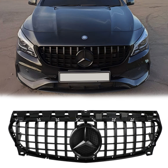 Mercedes Benz CLA-Klasse W117 C117 2013–2019 GT Style Frontgrill Ersatz Schwarzer Kühlergrill mit Emblem